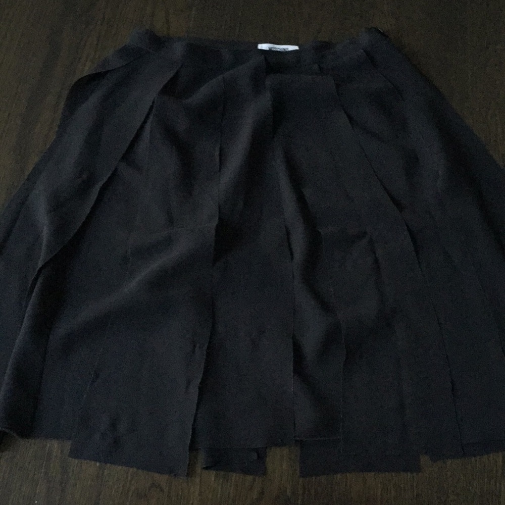 Women’s black silk skirt with panels